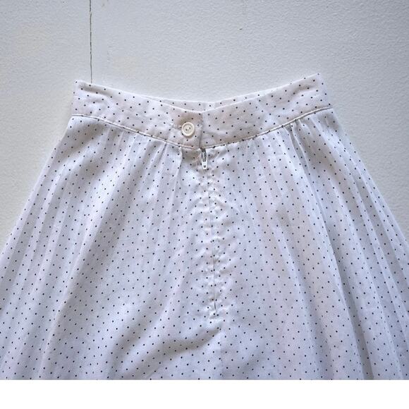 Vintage 80s Polkadot A Line Skirt / Size 3 / Coquette French Dots Retro Petite - Picture 5 of 7